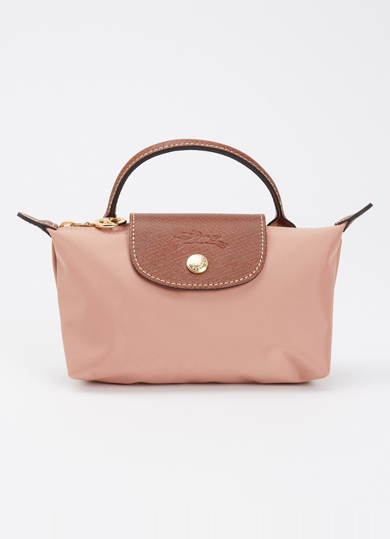 Longchamp Dames Le Pliage Original handtas met leren details in de kleur Oudroze