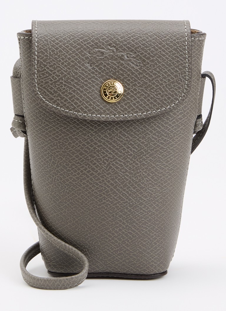 Longchamp Dames Épure crossbody telefoonhoes van leer in de kleur Olijfgroen