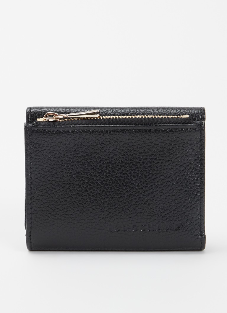 Longchamp Dames Le Foulonné portemonnee van leer in de kleur Zwart