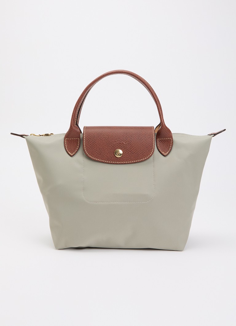 Longchamp Dames Le Pliage Original handtas S met leren details in de kleur Donkergrijs