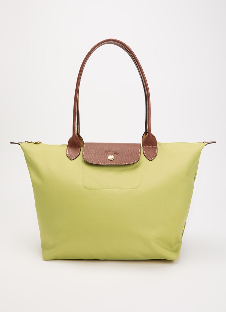 Longchamp Dames Le Pliage Original schoudertas L met leren details in de kleur Mosgroen