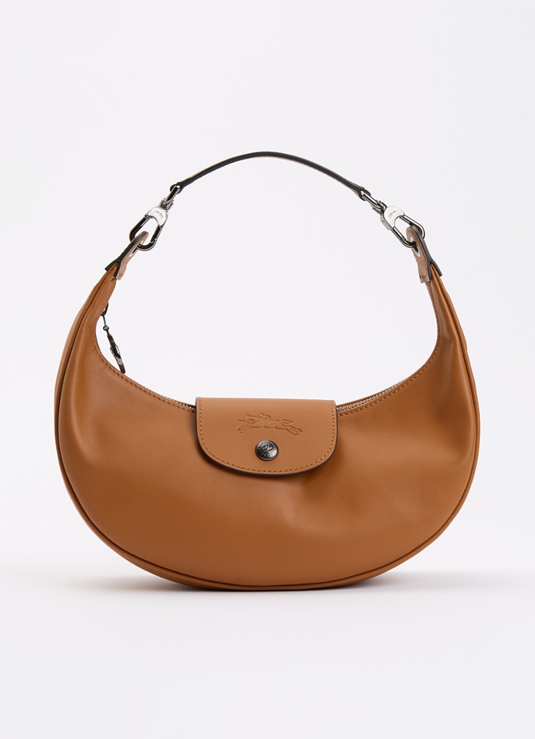 Longchamp Dames Le Pliage Xtra schoudertas S van leer in de kleur Roestbruin