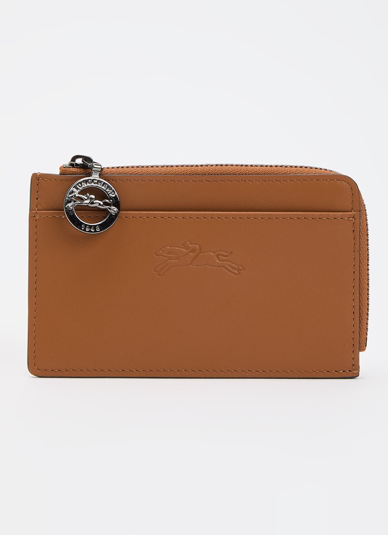 Longchamp Dames Le Foulonné pasjeshouder van leer in de kleur Donkerbeige