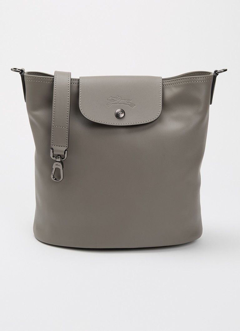 Longchamp Dames Le Pliage Xtra schoudertas M van leer in de kleur Blauwgrijs