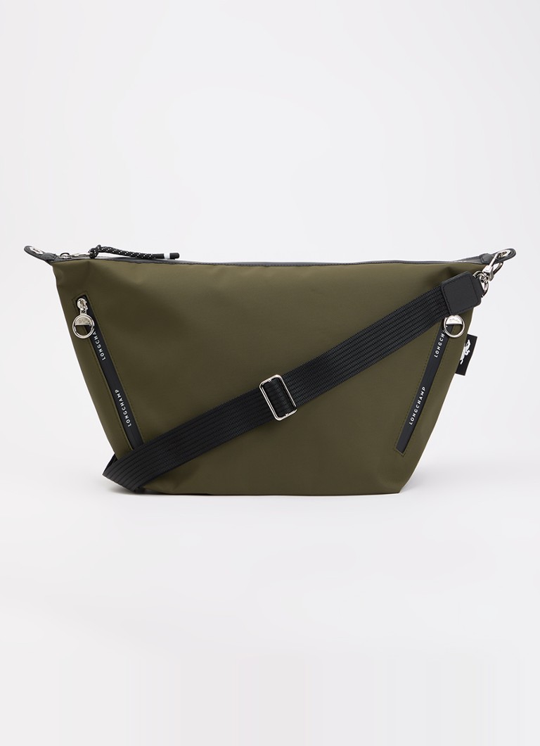 Longchamp Dames Le Pliage Energy crossbody tas van canvas met afneembare schouderriem in de kleur Legergroen