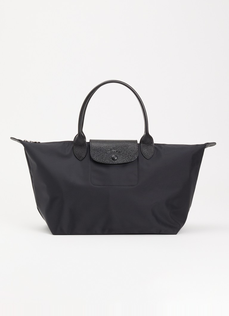 Longchamp Dames Le Pliage One schoudertas L met leren details in de kleur Zwart