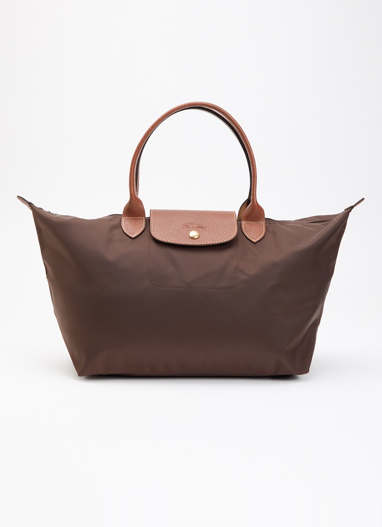 Longchamp Dames Le Pliage Original handtas L met leren details in de kleur Donkerbruin