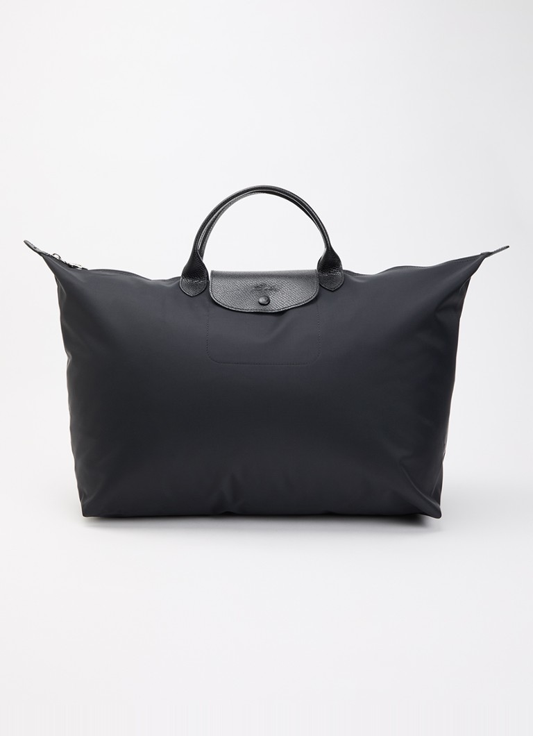 Longchamp Dames Le Pliage One reistas L met leren details in de kleur Zwart