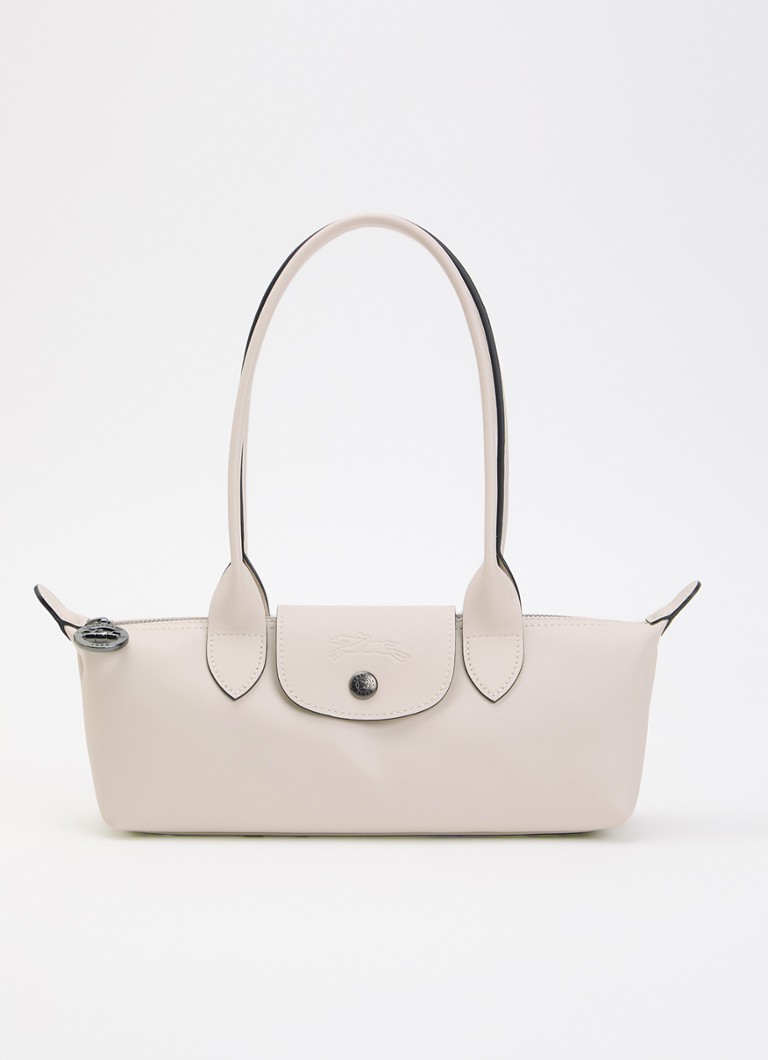 Longchamp Dames Le Pliage Xtra schoudertas M van leer in de kleur Creme