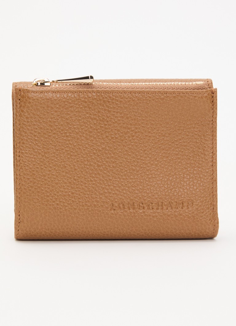 Longchamp Dames Le Foulonné portemonnee van leer in de kleur Camel