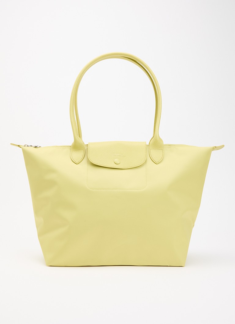 Longchamp Dames Le Pliage One schoudertas L met leren details in de kleur Lime