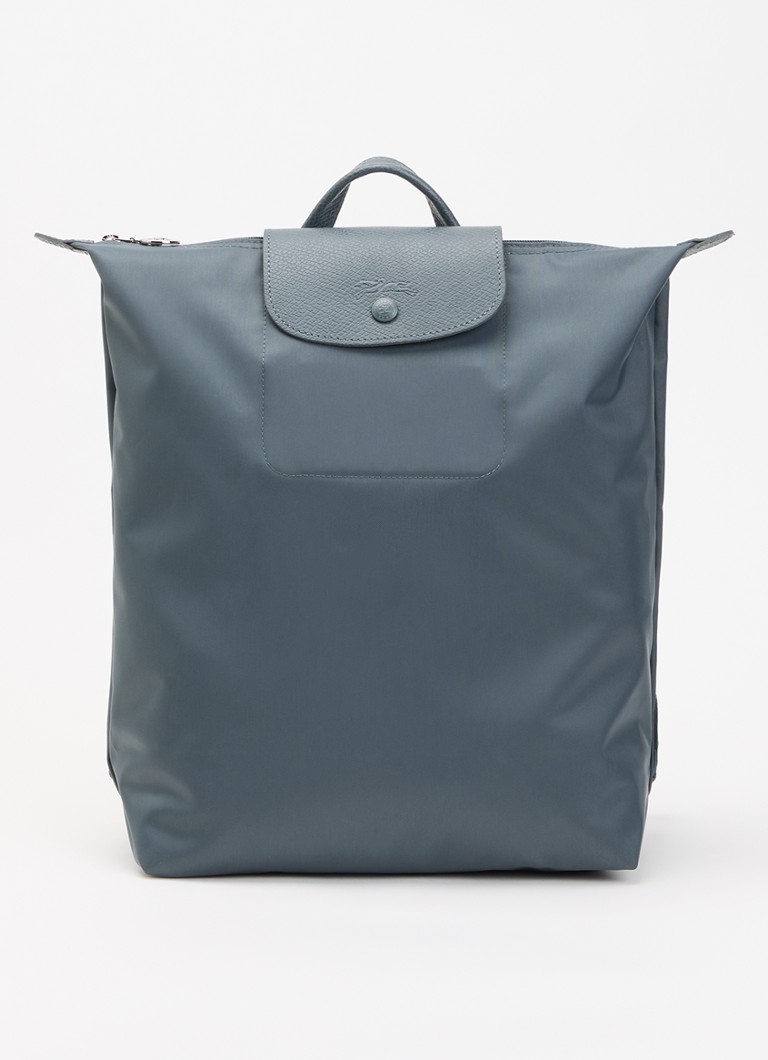 Longchamp Dames Le Pliage One rugzak M met leren details in de kleur Staalblauw