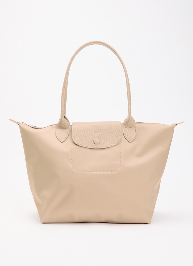 Longchamp Dames Le Pliage Original schoudertas M met details van leer in de kleur Beige