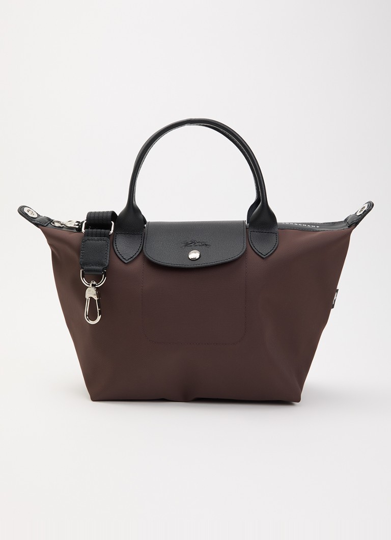 Longchamp Dames Le Pliage Energy handtas S met leren details in de kleur Chocoladebruin