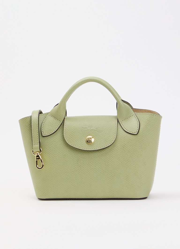 Longchamp Dames Èpure handtas van leer met afneembare schouderriem in de kleur Lindegroen