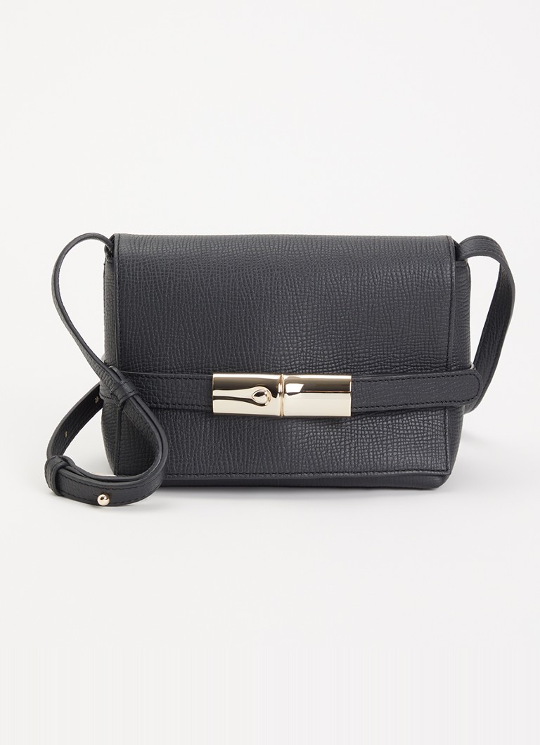 Longchamp Dames Crossbody tas van leer in de kleur Zwart