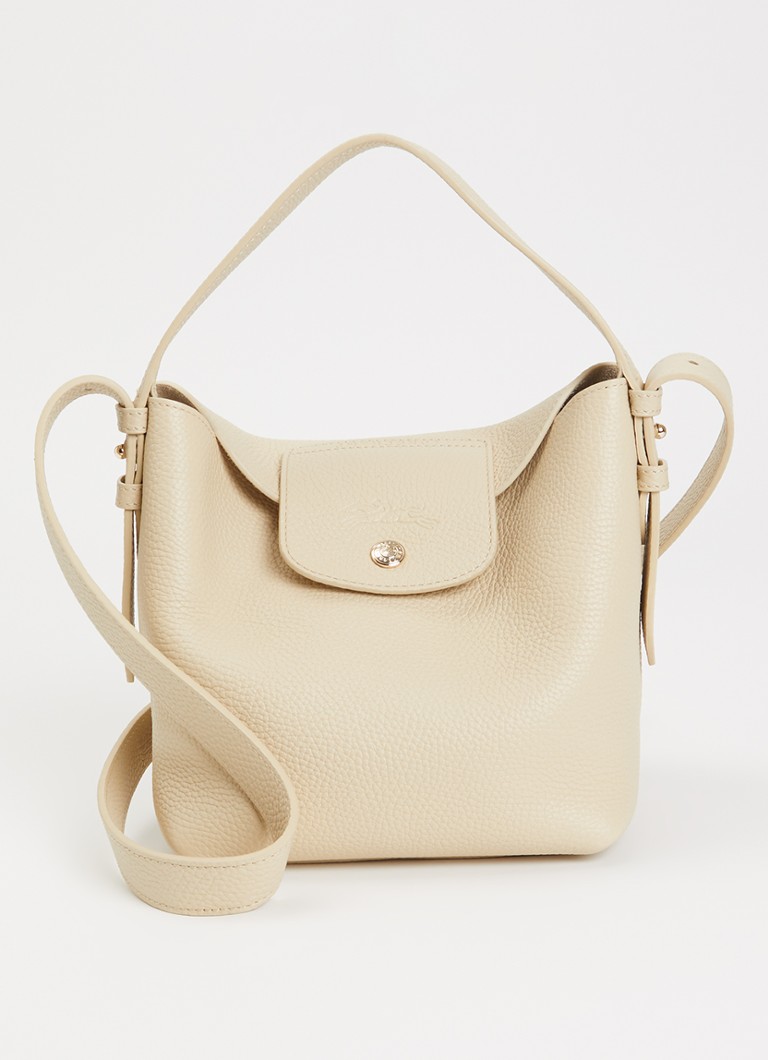 Longchamp Dames Le Cadence schoudertas S van leer in de kleur Creme