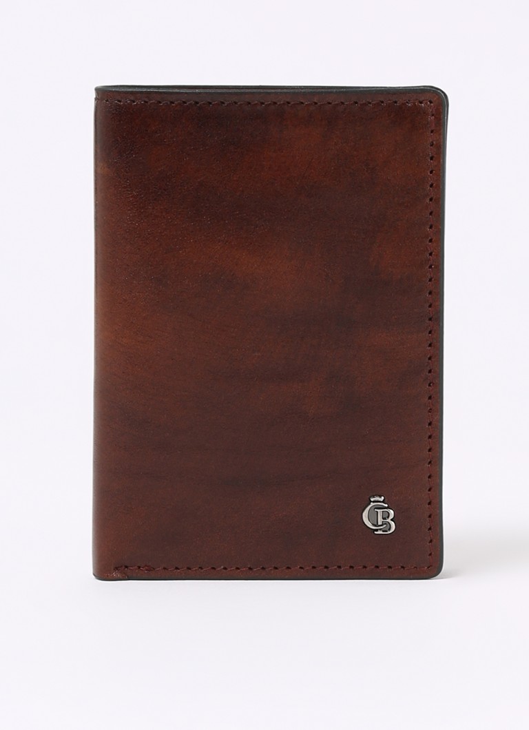 Castelijn & Beerens Heren Portemonnee van leer met logo in de kleur Cognac, maat: One Size