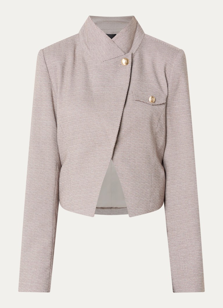 NIKKIE Dames Avah cropped blazer met schoudervulling in de kleur Lichtbruin