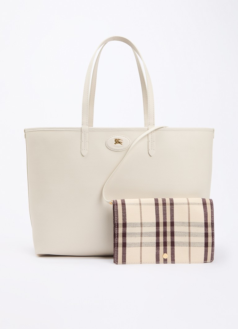 Burberry Dames Reversible Bloomsbury Tote M schoudertas van kalfsleer in de kleur Beige, maat: One Size