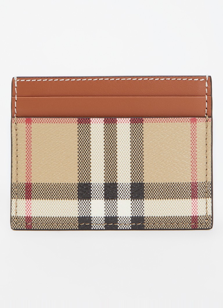 Burberry Dames Pasjeshouder van kalfsleer met ruitdessin in de kleur Bruin, maat: One Size
