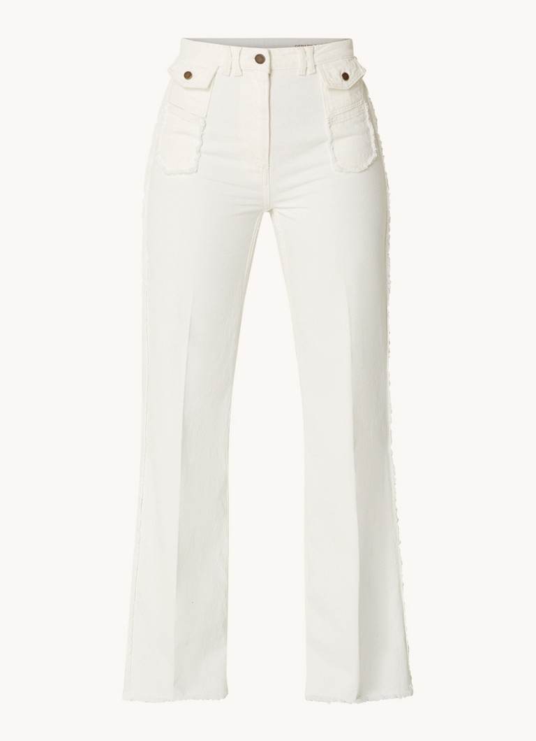 Gerard Darel Dames High waist wide leg jeans met gekleurde wassing in de kleur Gebroken wit