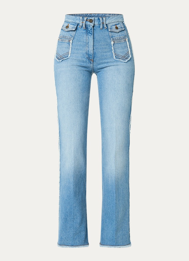Gerard Darel Dames Anna high waist flared jeans met lichte wassing in de kleur Indigo