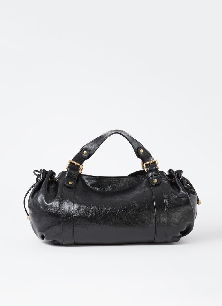 Gerard Darel Dames 24H schoudertas van leer in de kleur Zwart