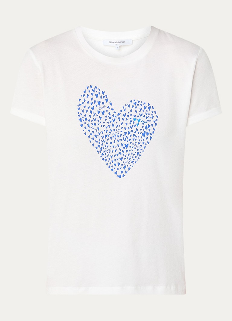 Gerard Darel Dames Gloria T-shirt met print in de kleur Gebroken wit