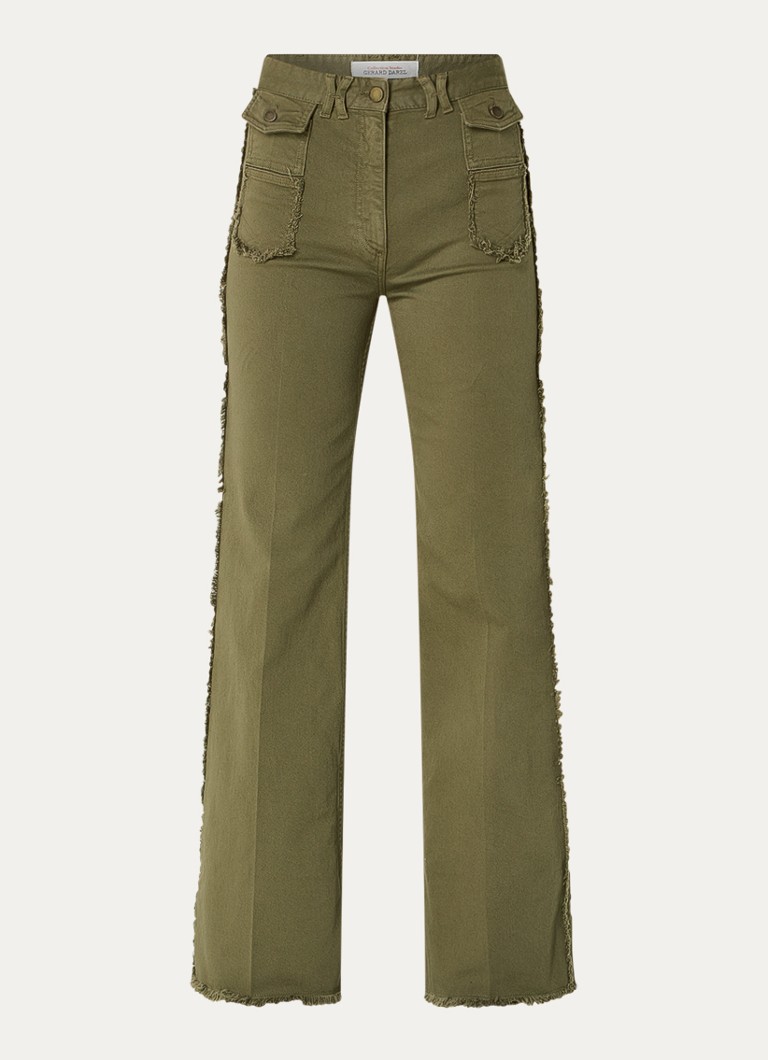 Gerard Darel Dames ANNA high waist straight leg jeans met gekleurde wassing in de kleur Legergroen