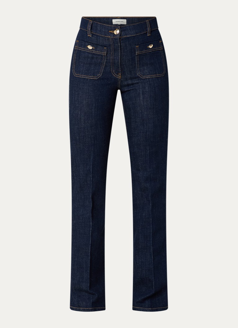 Gerard Darel Dames Clema high waist straight fit jeans met stretch in de kleur Donkerblauw