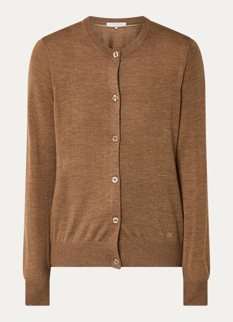 Gerard Darel Dames Estelle fijngebreid vest van wol in de kleur Camel