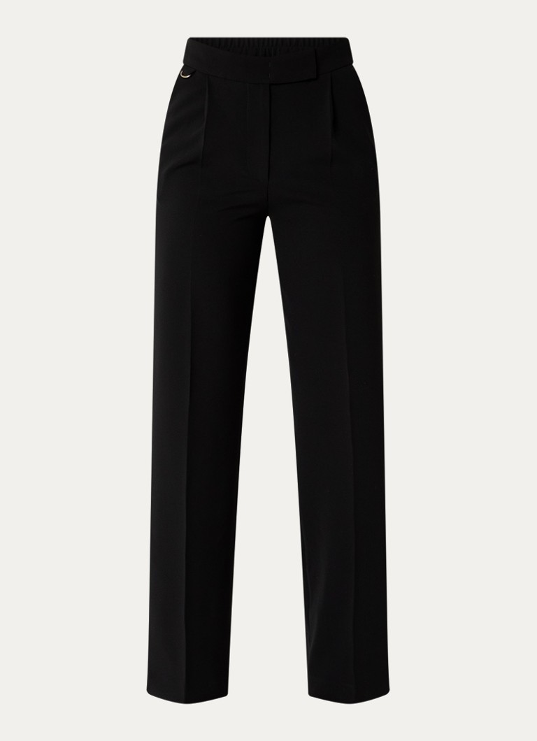 Gerard Darel Dames Caro high waist wide fit pantalon met steekzakken in de kleur Zwart