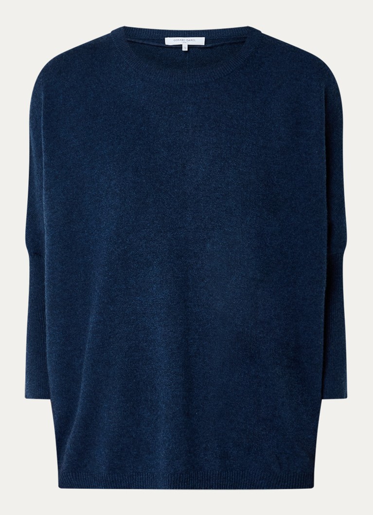Gerard Darel Dames Erline fijngebreide trui van kasjmier in de kleur Donkerblauw