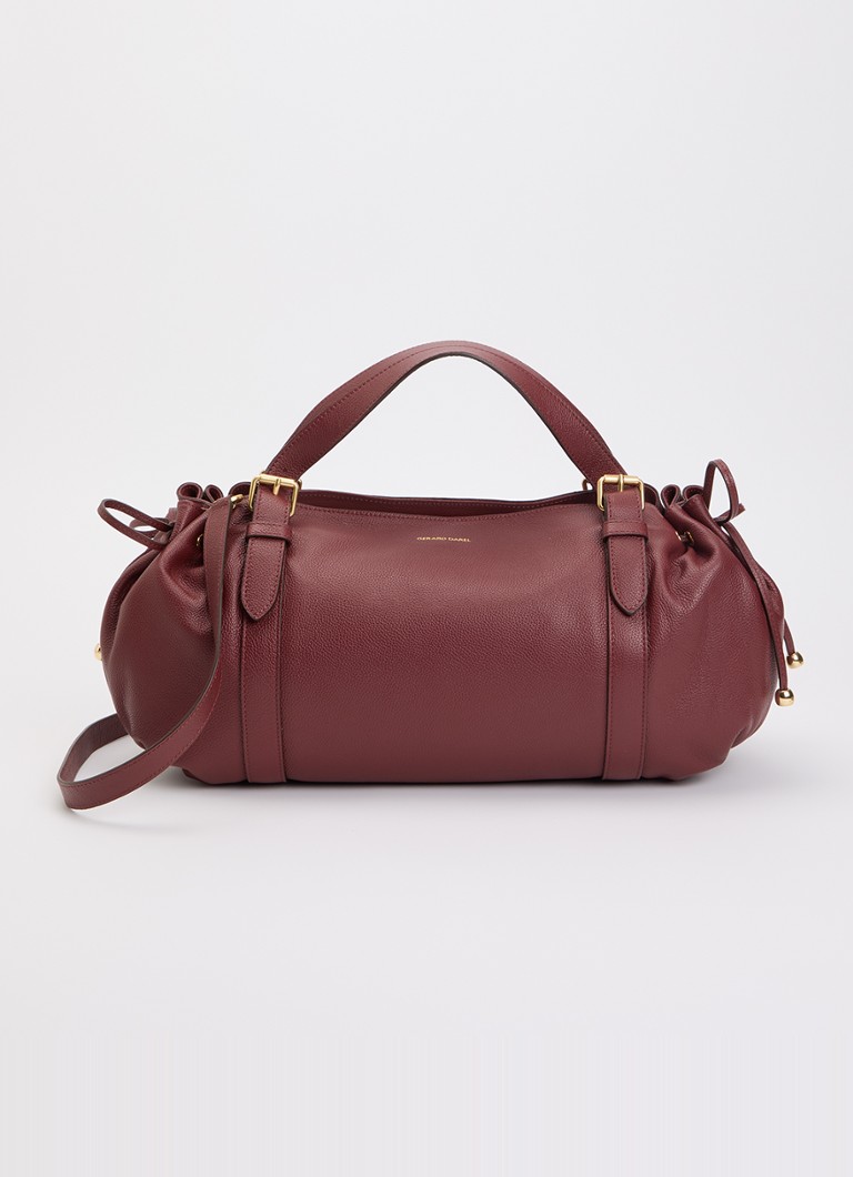 Gerard Darel Dames Le 24H handtas van leer met afneembare schouderriem in de kleur Bordeauxrood