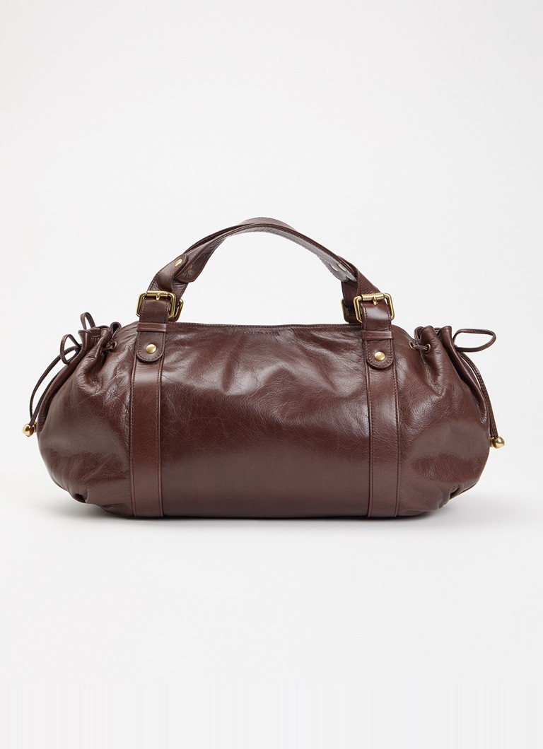 Gerard Darel Dames 24H handtas van leer in de kleur Donkerbruin