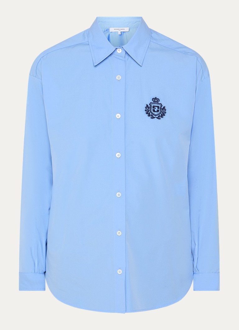 Gerard Darel Dames Alix blouse met borduring in de kleur Blauwgrijs