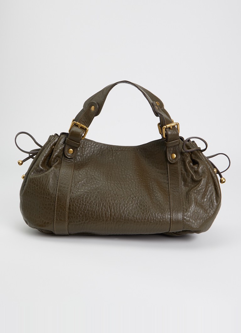 Gerard Darel Dames 24H handtas van leer in de kleur Khaki