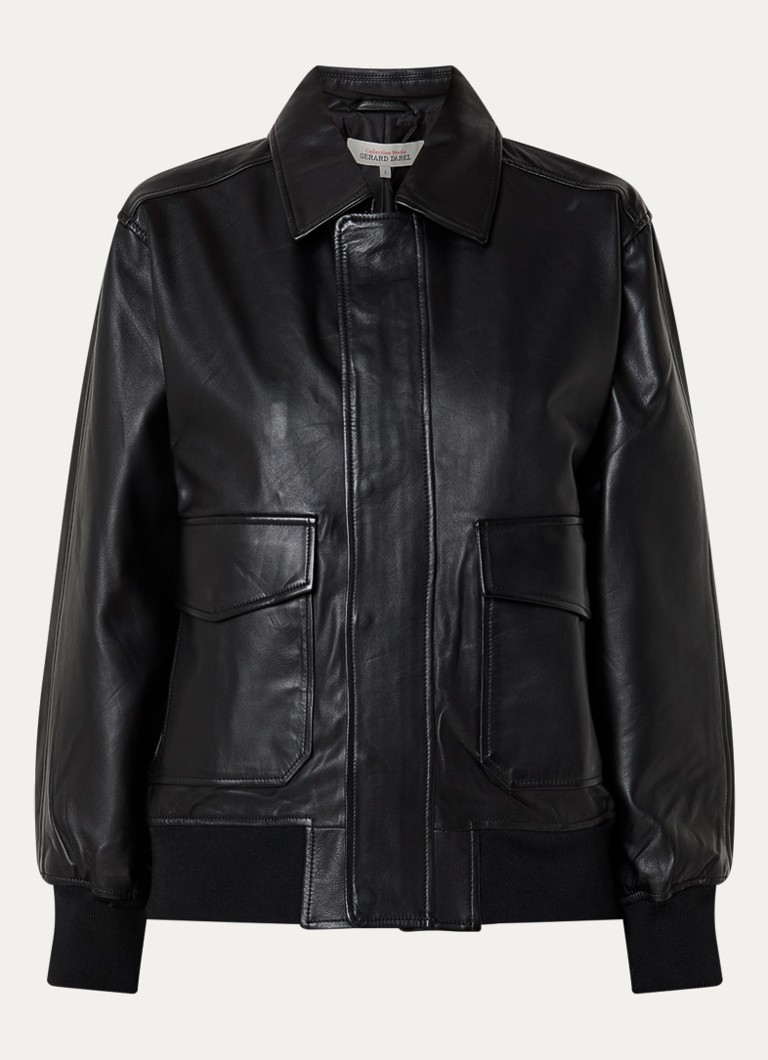 Gerard Darel Dames Nima jack van lamsleer met klepzakken in de kleur Zwart