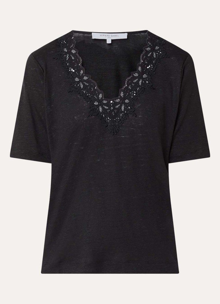 Gerard Darel Dames Maevanelle top met broderie in de kleur Zwart