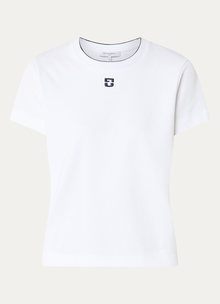 Gerard Darel Dames Maiane T-shirt met logoborduring in de kleur Wit