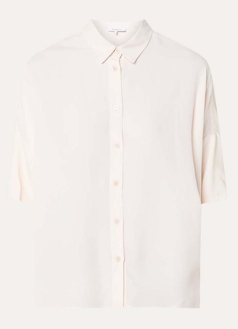 Gerard Darel Dames Cirae oversized blouse in zijdeblend in de kleur Beige