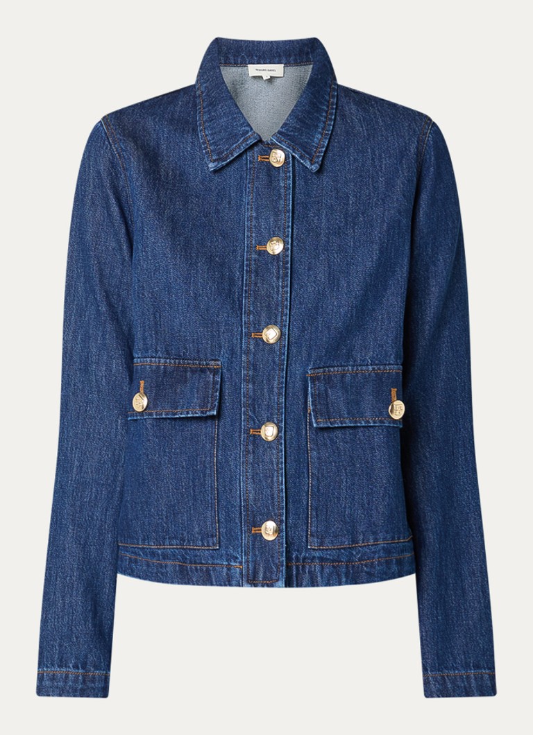 Gerard Darel Dames Taina spijkerjas met klepzakken in de kleur Indigo