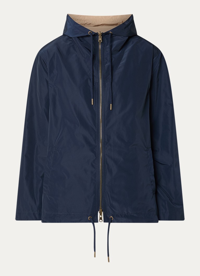 Gerard Darel Dames Jordane reversible jack met capuchon in de kleur Donkerblauw