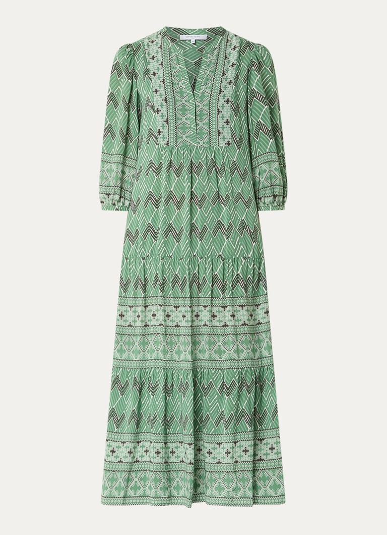 Gerard Darel Dames Riham midi tuniekjurk met grafische print in de kleur Groen