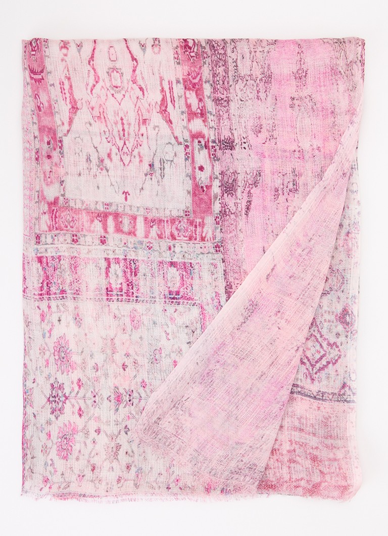 Gerard Darel Dames Daisy sjaal met print 180 x 70 cm in de kleur Roze