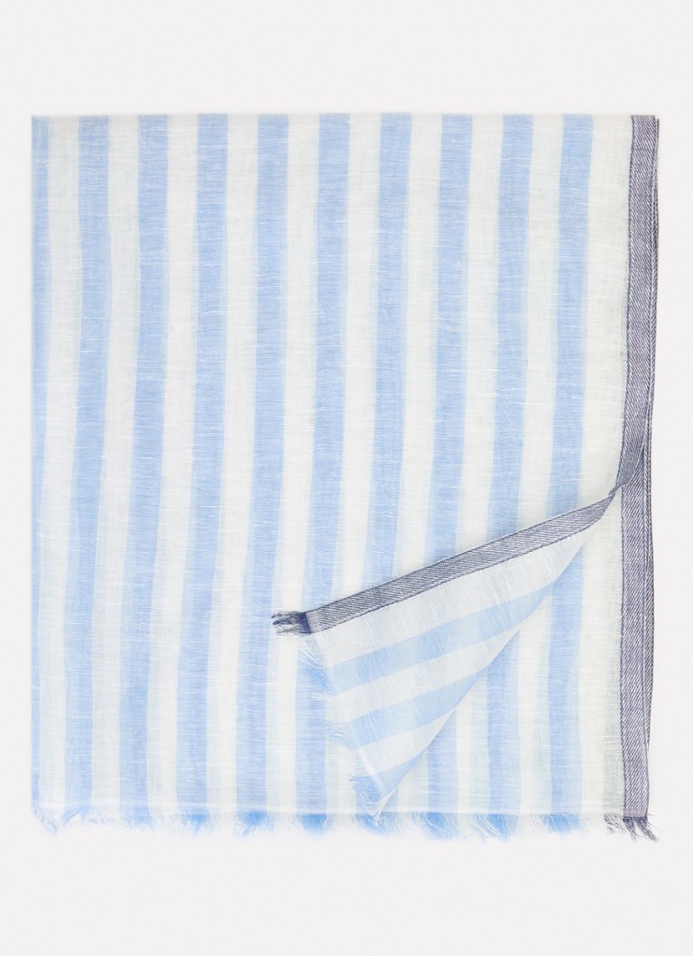 Gerard Darel Dames Dominique sjaal in linnenblend 180 x 70 cm in de kleur Lichtblauw