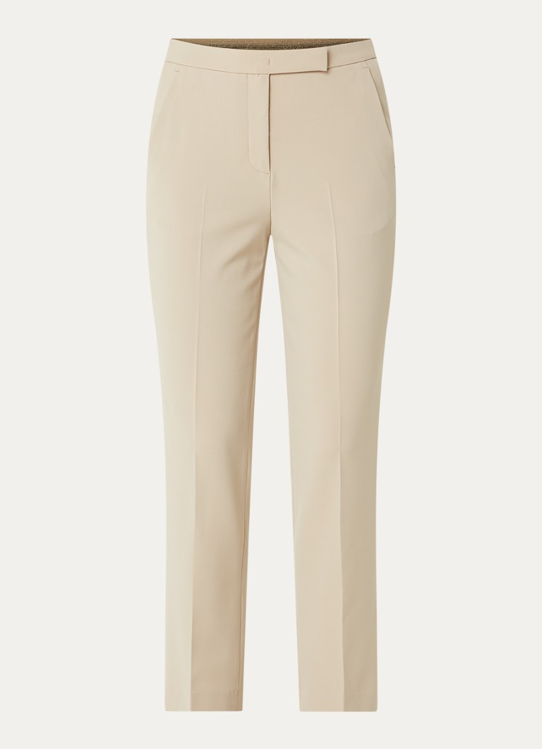 Gerard Darel Dames Alya high waist slim fit cropped chino met steekzakken in de kleur Beige