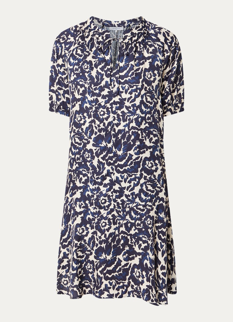 Gerard Darel Dames Raliah mini tuniekjurk met bloemenprint in de kleur Donkerblauw
