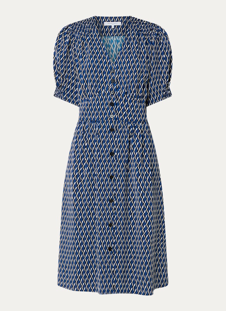 Gerard Darel Dames Rihanne midi blousejurk met grafische print in de kleur Blauw